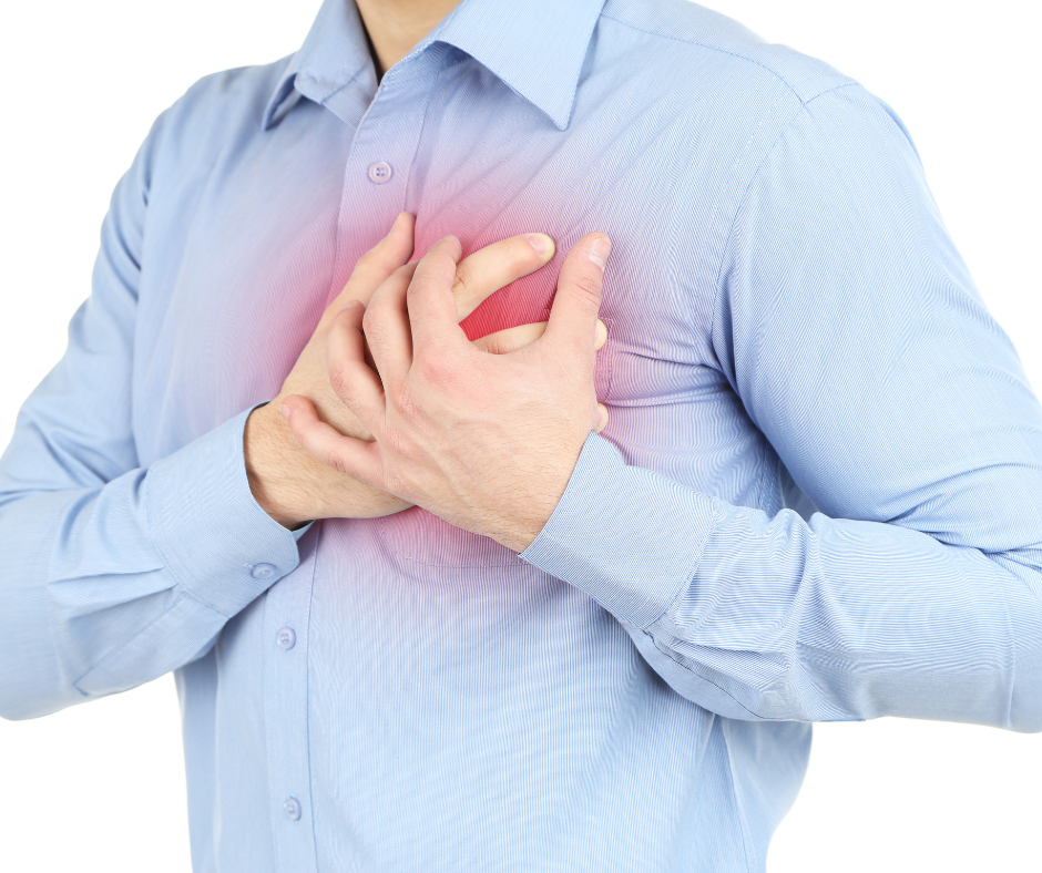 Man with anxiety chest pain