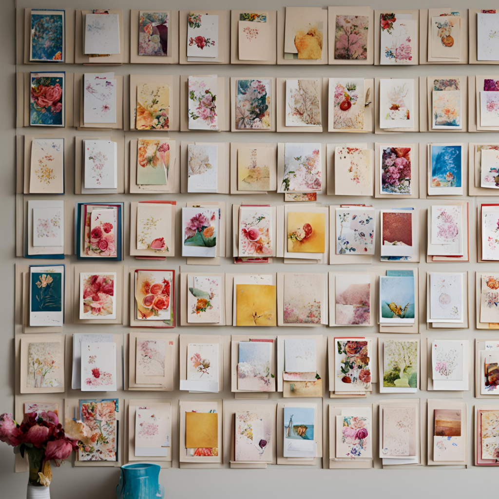 Wall of greeting cards